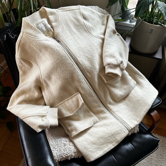 FRNCH Jackets & Blazers - FRNCH Wooly Long Bomber Jacket